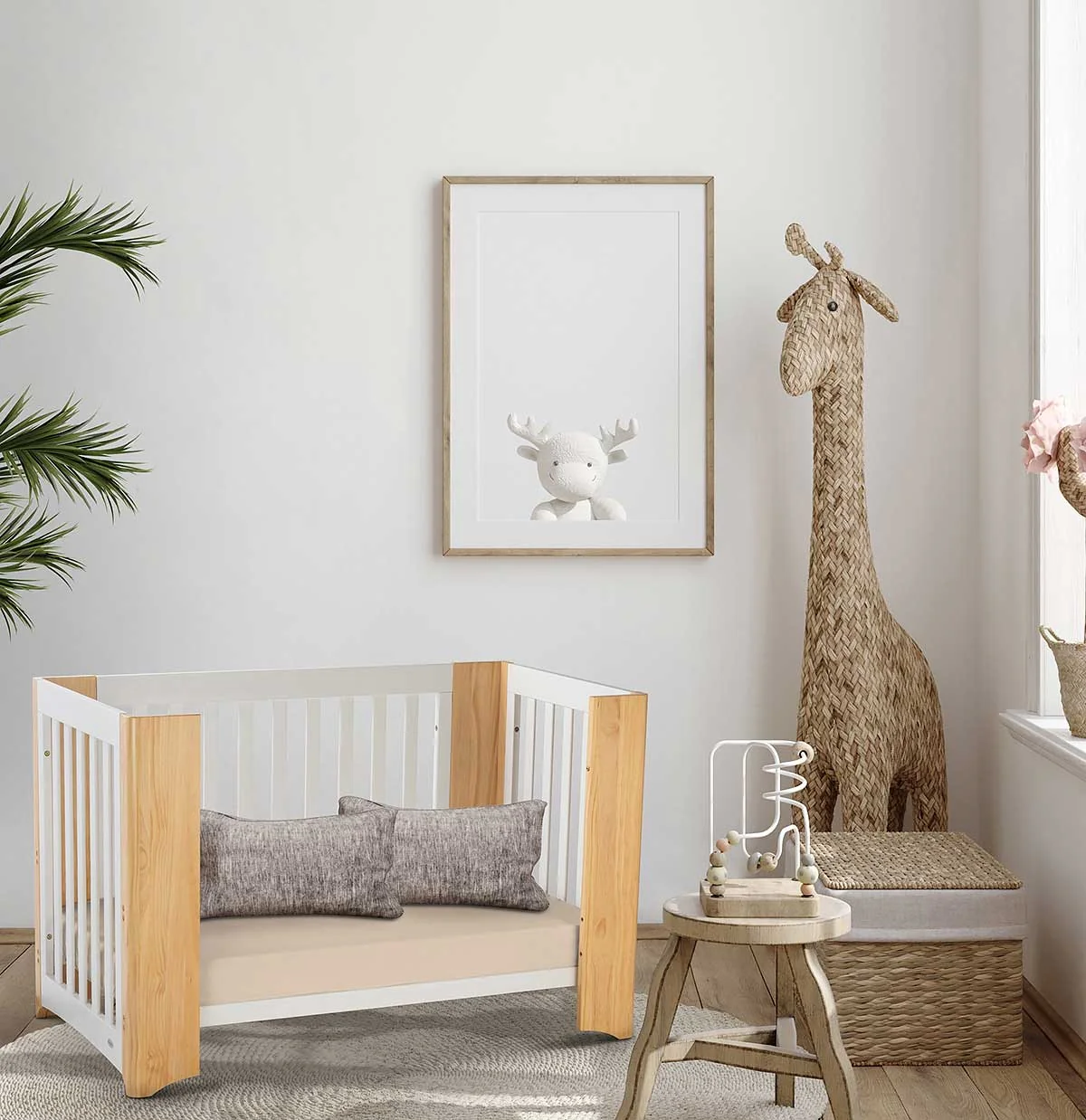 Cocoon Evoluer 4-in-1 Cotbed + Change Area Dresser + Mattresses, White / Natural - Image 3