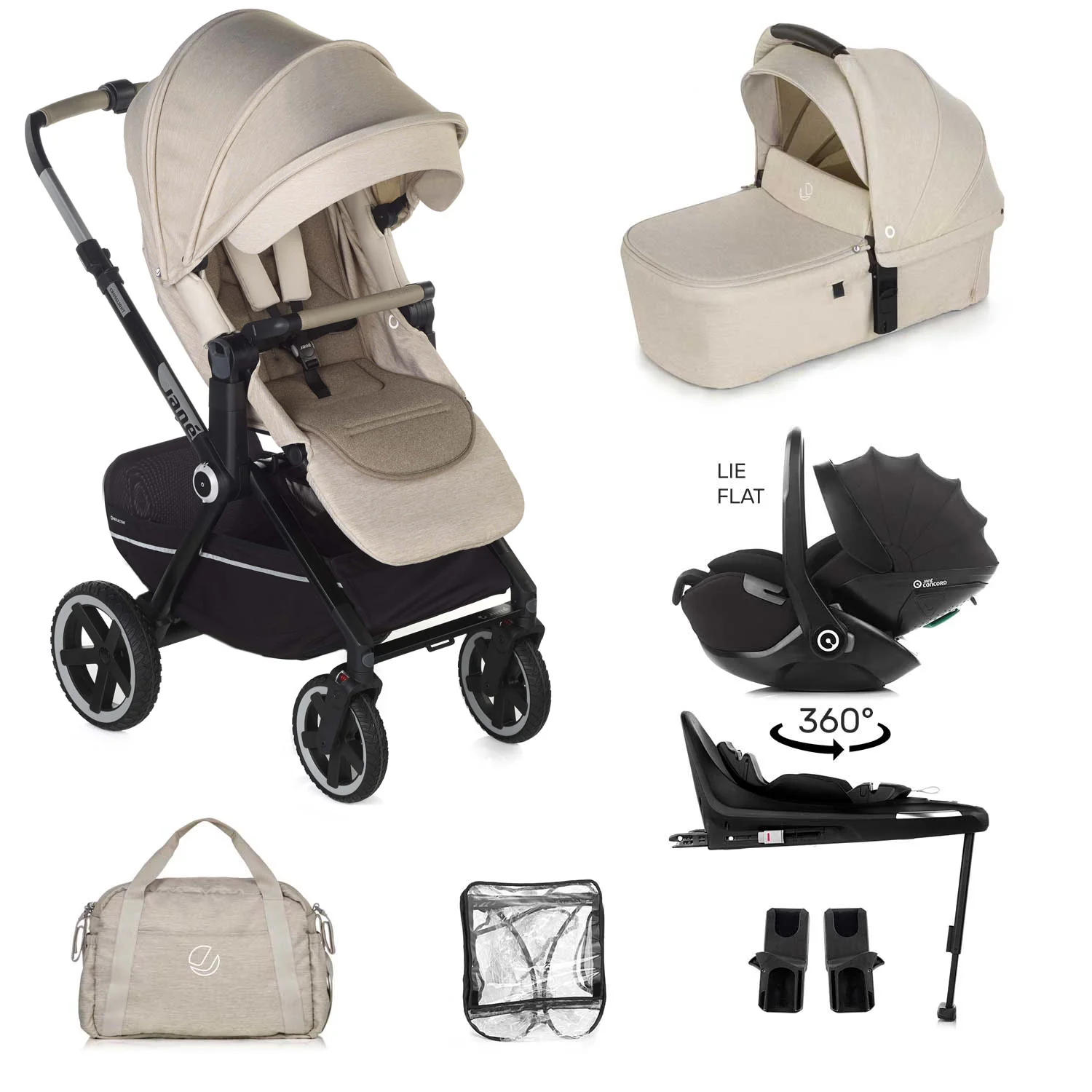 Jane Crosslight-3 Trio Kombibaby 360 Lie-Flat Car Seat Travel System - Image 48