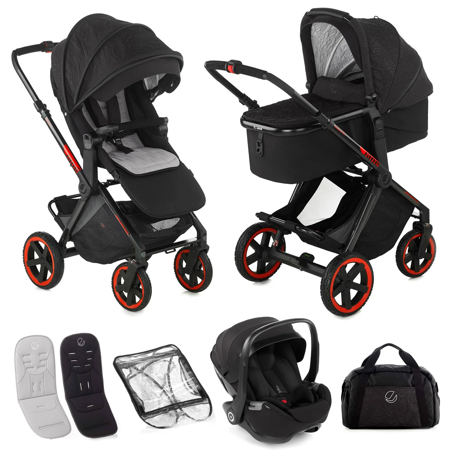 Jané Limited Edition Crosslight Pro Carbon 3in1 Travel System with Lie-Flat Kombibaby Car Seat - Image 4