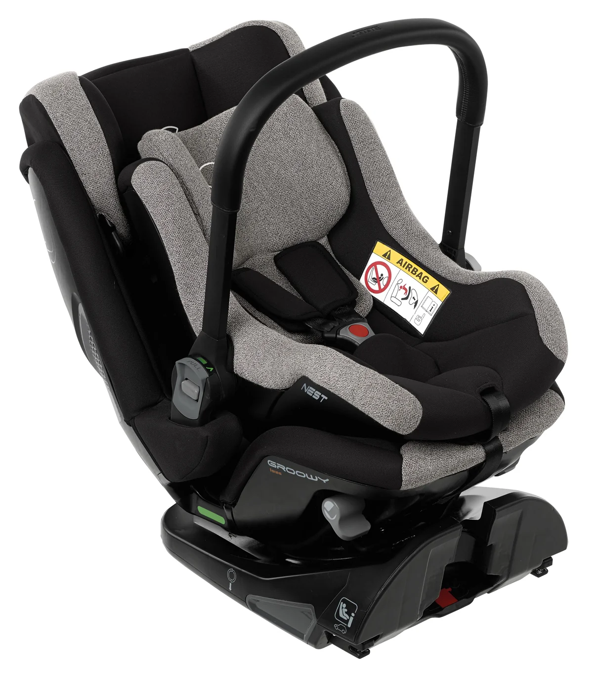 Jane Groowy + Nest i-Size Car Seat Combination 40-150cm, 0-12 Years, Matt Black - Image 25