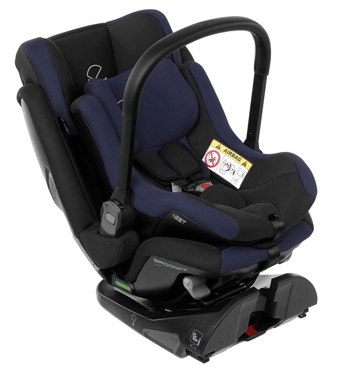 Jane Groowy + Nest i-Size Car Seat Combination 40-150cm, 0-12 Years, Matt Black - Image 29