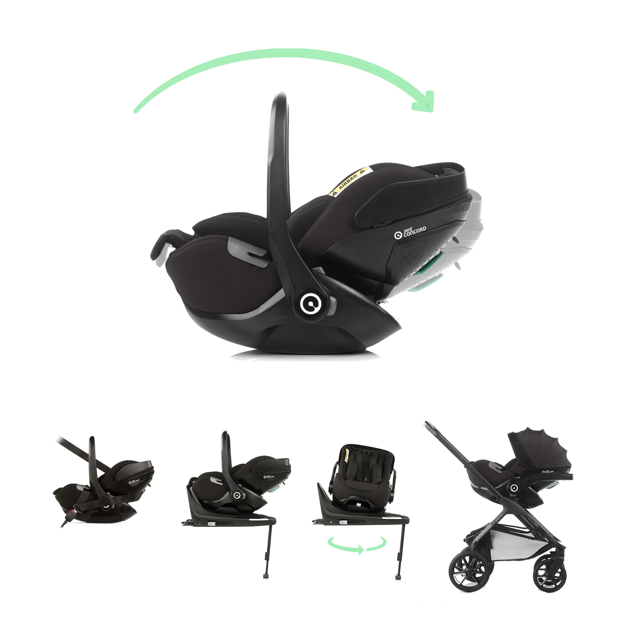 Jané Limited Edition Crosslight Pro Carbon 3in1 Travel System with Lie-Flat Kombibaby Car Seat - Image 35