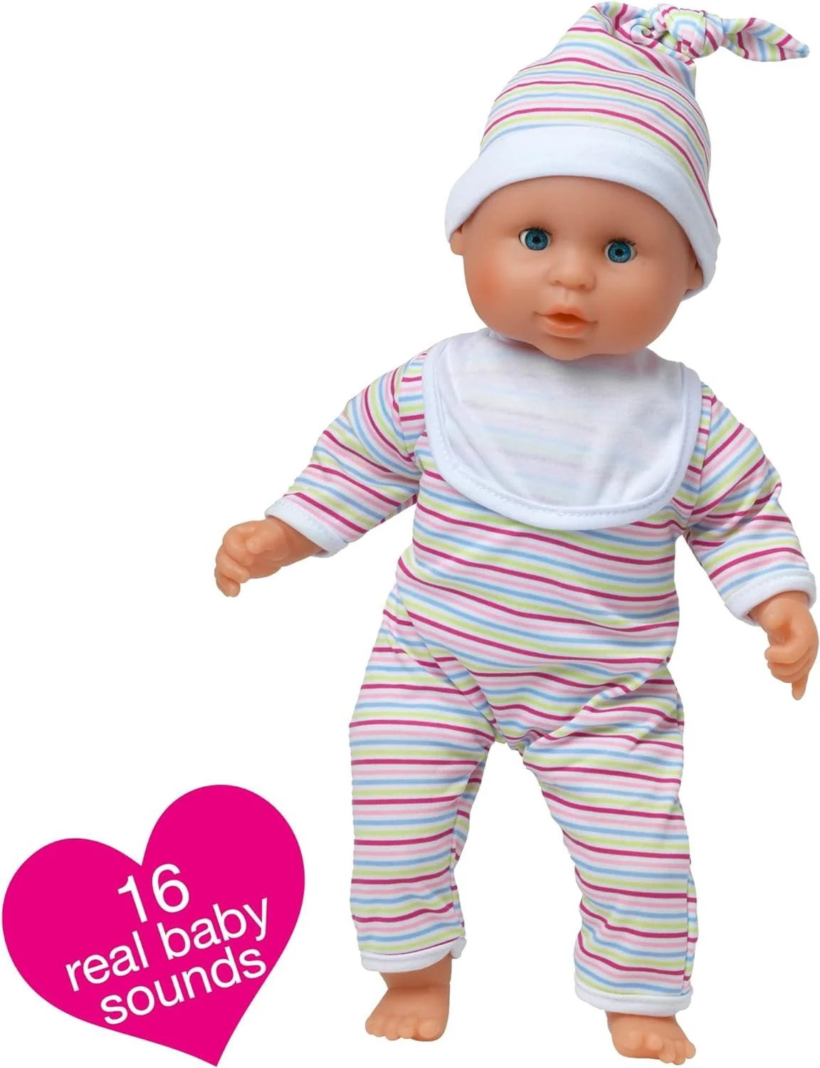 Johnston's Baby Joy, 38cm Soft Bodied Doll with Sleeping Eyes, Outfit, and 16 Interactive Sounds - Image 4