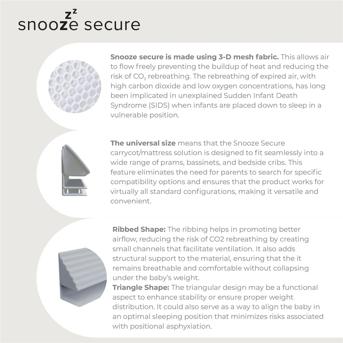 Snooze Secure 3D Air Mesh Baby Sleep Solution – Safer Sleep, Reduced CO₂ Risk - Image 8