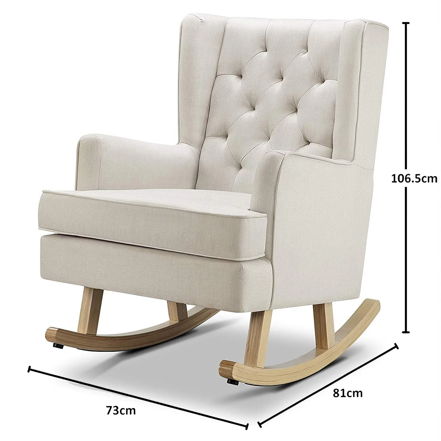 Johnston's Soothe Easy Deluxe Nursery Chair & Rocker – 2-in-1 Nursing & Feeding Chair, Natural Beige - Image 8