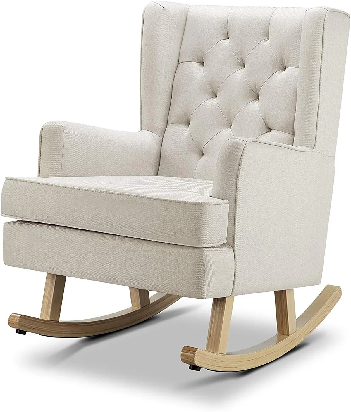 Johnston's Soothe Easy Deluxe Nursing Chair & Rocker with Foot Stool, Natural / Beech Wood - Image 5