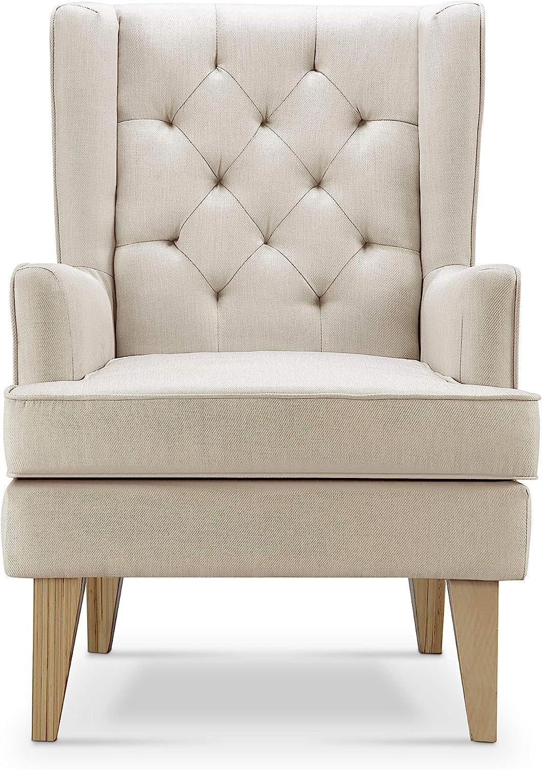 Johnston's Soothe Easy Deluxe Nursing Chair & Rocker with Foot Stool, Natural / Beech Wood - Image 9