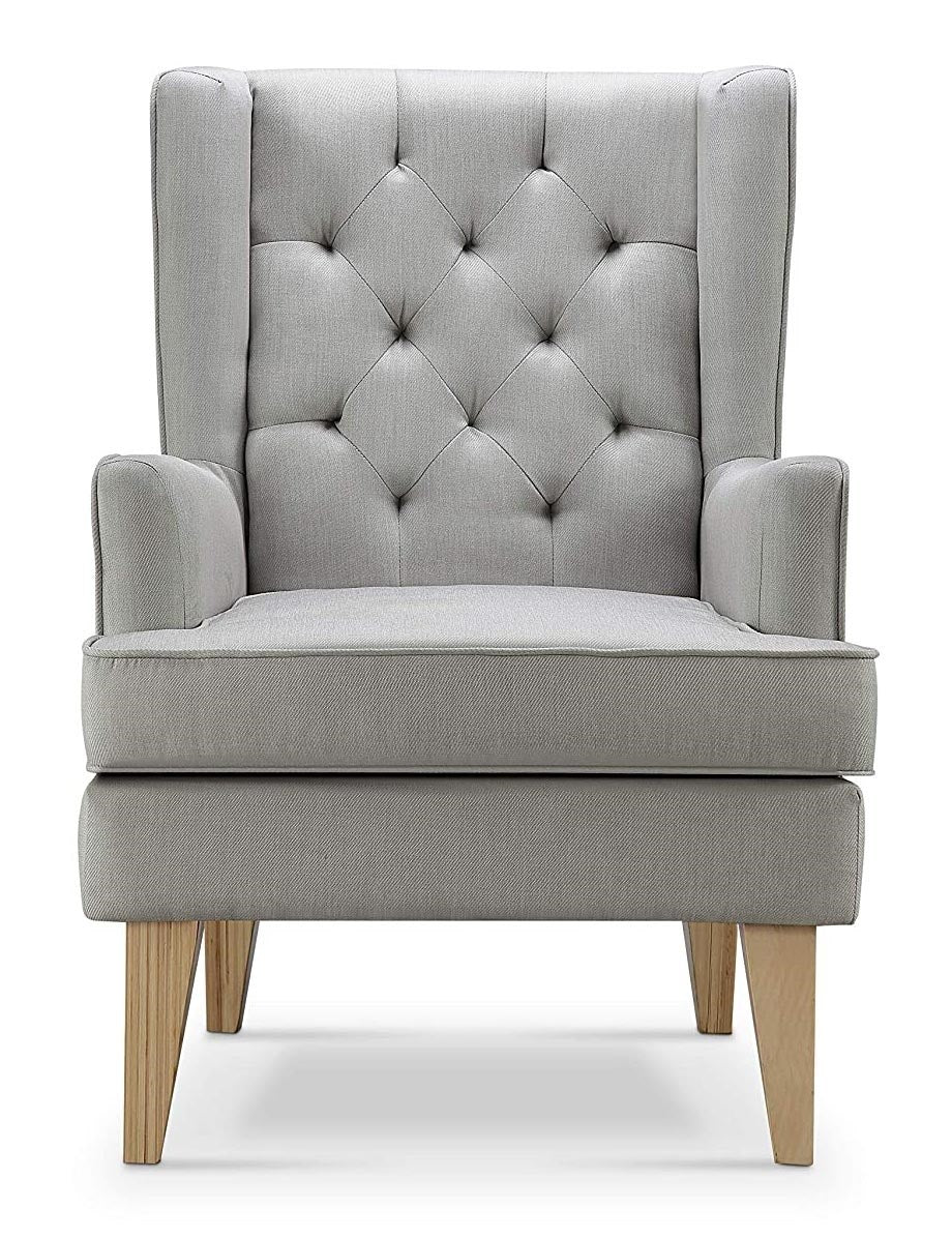 Johnston's Soothe Easy Deluxe Nursing Chair & Rocker with Foot Stool, Grey / Beechwood - Image 8