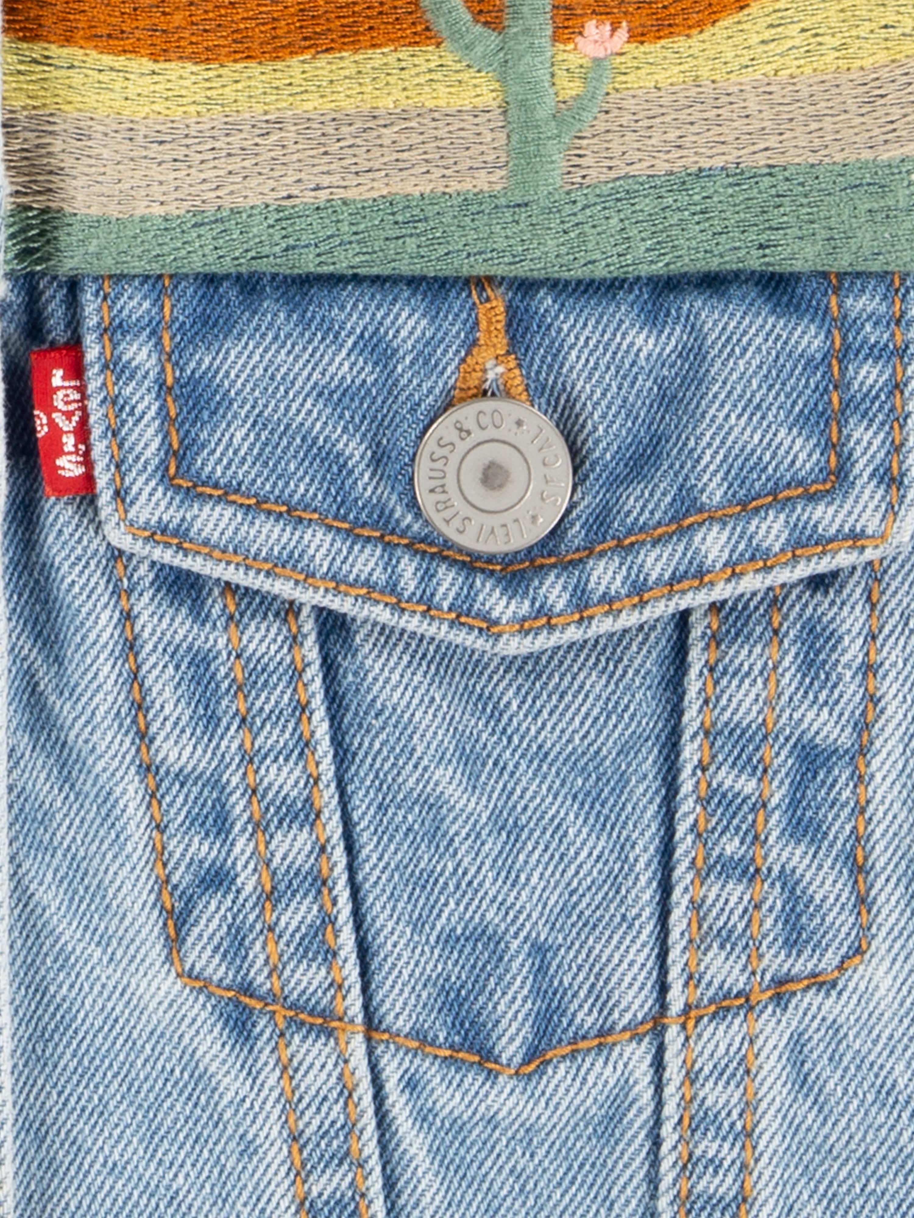 Levi's Girls Embroidered Gilet in Blue - Image 8