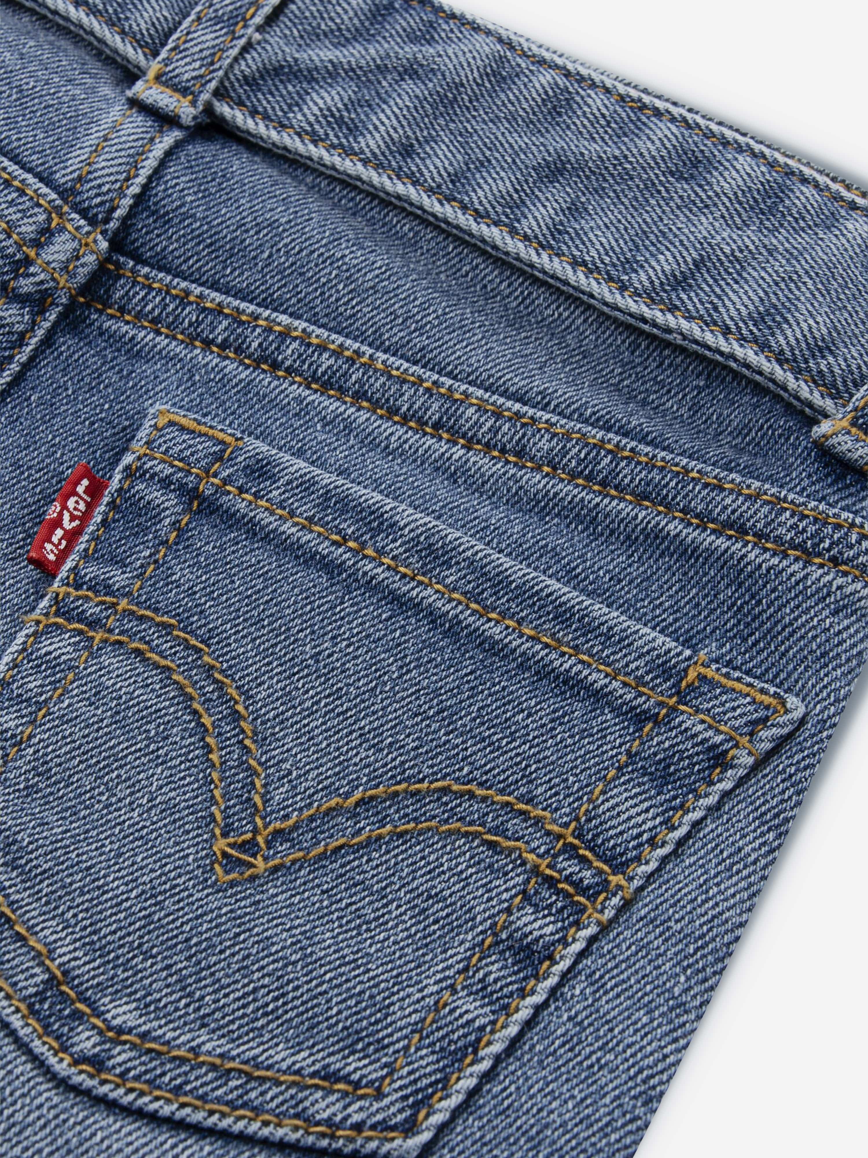 Levi's Girls Regular Rise Flared Jeans with Belt in Navy - Image 5