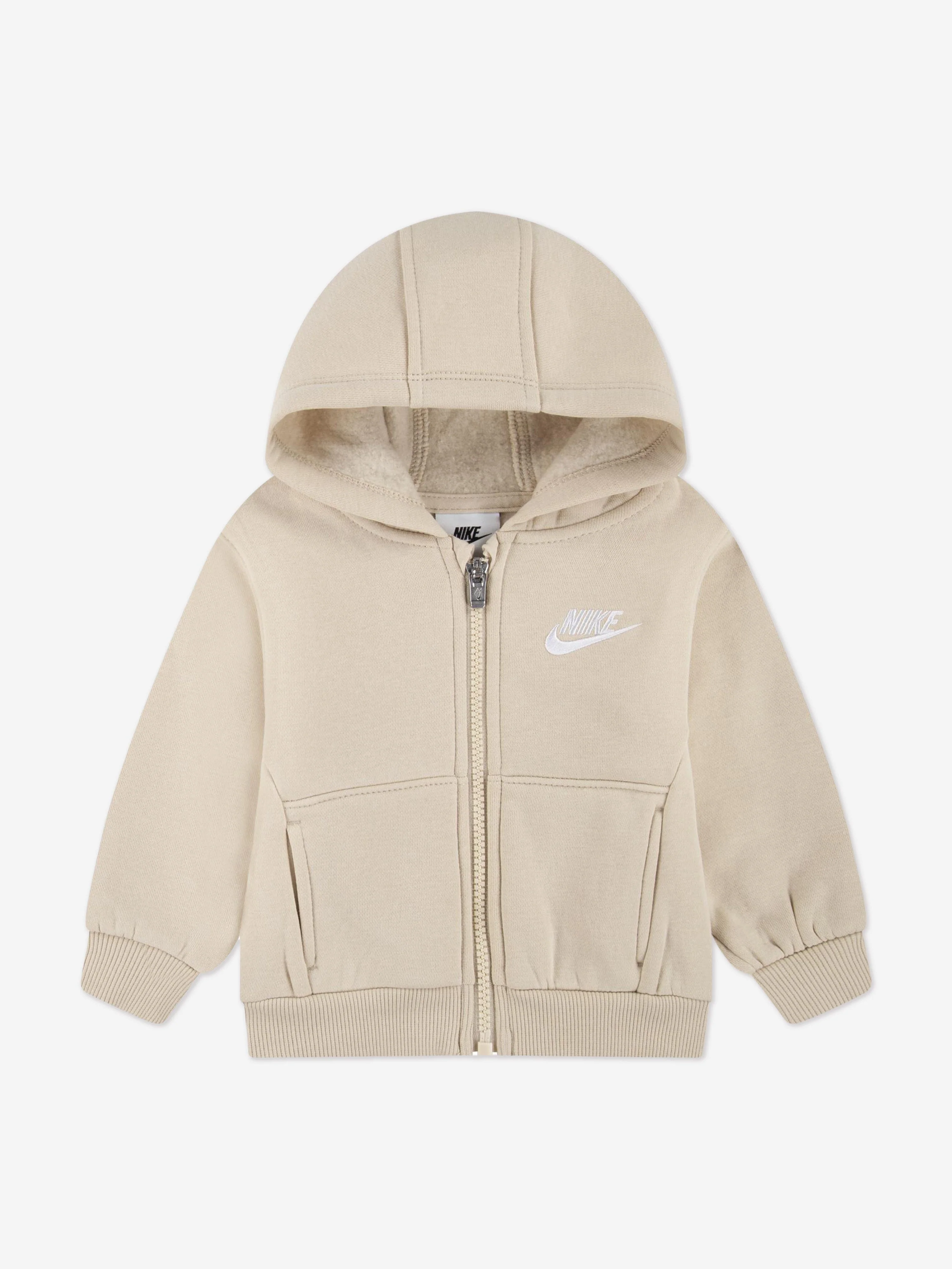 Nike Kids LBR Full Zip Club Tracksuit in Beige - Image 3